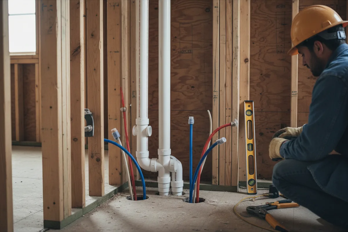 Drain and supply rough-in during Toilet Repair and Installation in Montpelier